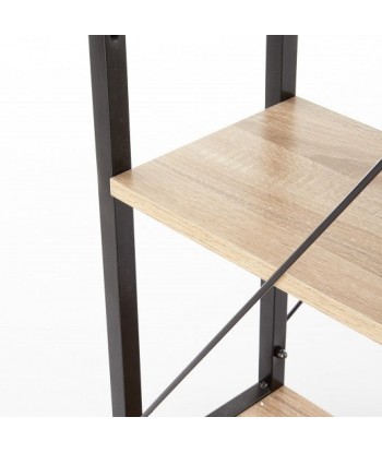 Table de bureau avec étagère, en palettes et métal Narvik B1 Chêne Sonoma / Noir, L120xl64xH120 cm Véritable concentré