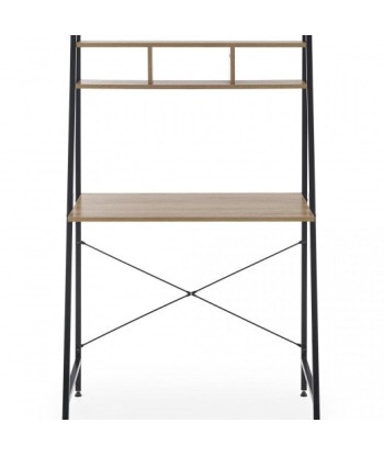 Table de bureau avec étagère, en palettes et métal Narvik B2 Chêne Sonoma / Noir, L84xl46xH142 cm les muscles