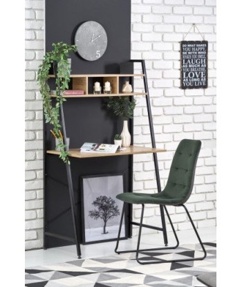 Table de bureau avec étagère, en palettes et métal Narvik B2 Chêne Sonoma / Noir, L84xl46xH142 cm les muscles