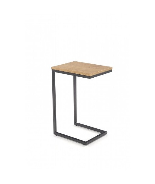 Table basse en MDF et métal Nice Chêne Doré / Noir, L40xl30xH60 cm Les êtres humains sont 