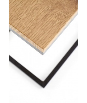 Table basse en MDF et métal Nice Chêne Doré / Noir, L40xl30xH60 cm Les êtres humains sont 