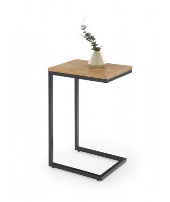 Table basse en MDF et métal Nice Chêne Doré / Noir, L40xl30xH60 cm Les êtres humains sont 