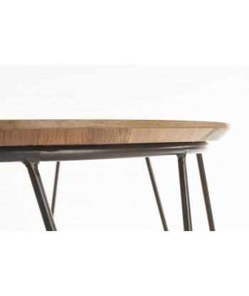 Table basse en MDF et métal Noyer Nubira / Noir, Ø60xH41 cm prix