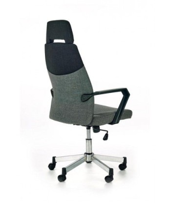 Chaise de bureau ergonomique tapissée de Gris Olaf / Noir, l58xA59xH113-121 cm Faites des économies