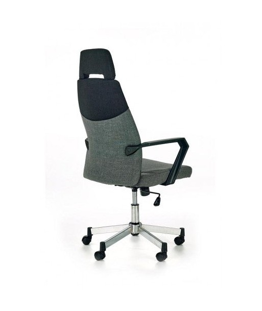 Chaise de bureau ergonomique tapissée de Gris Olaf / Noir, l58xA59xH113-121 cm Faites des économies