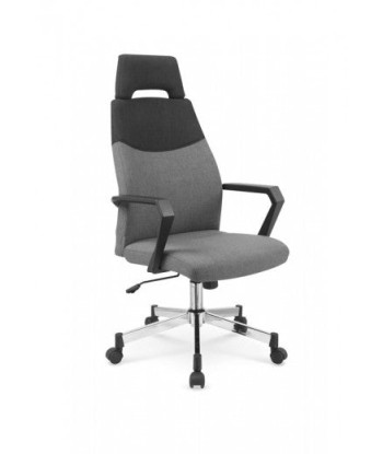 Chaise de bureau ergonomique tapissée de Gris Olaf / Noir, l58xA59xH113-121 cm Faites des économies