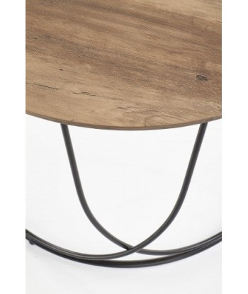 Table basse en MDF et métal Noyer Nubira / Noir, Ø60xH41 cm prix