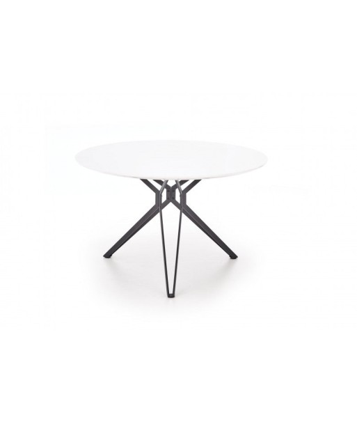 Table en MDF et métal Pixel Blanc / Noir, Ø120xH76 cm basket pas cher