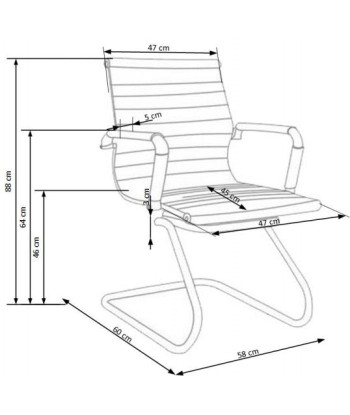 Chaise de bureau, tapissée de cuir écologique Pamina Crem, l58xA60xH88 cm Amélioration de cerveau avec