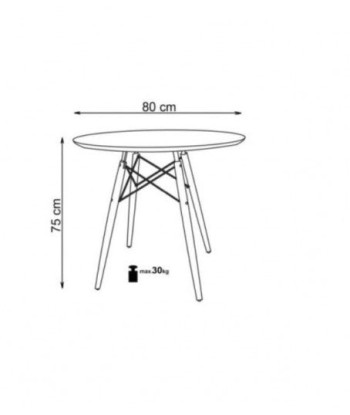 Table en MDF et hêtre Prometheus Round Blanc / Hêtre, Ø80xH75 cm l'évolution des habitudes 