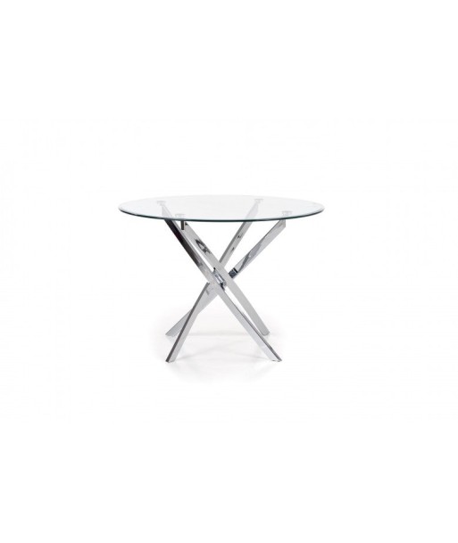 Raymond Transparent / Table en verre et métal chromé, Ø100xH73 cm soldes