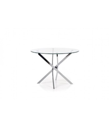 Raymond Transparent / Table en verre et métal chromé, Ø100xH73 cm soldes