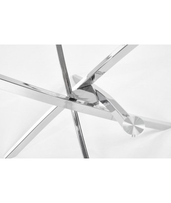 Raymond Transparent / Table en verre et métal chromé, Ø100xH73 cm soldes