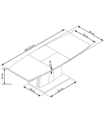 Table extensible en MDF et métal Rafaello Sonoma Oak, L160-220xl90xH76 cm Paris Déstockage Promo