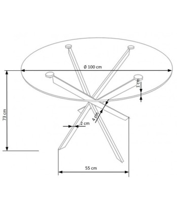 Raymond Transparent / Table en verre et métal chromé, Ø100xH73 cm soldes