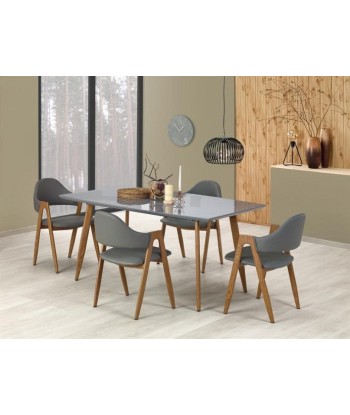 Table extensible en MDF et métal Ruten Gris / Chêne, L160-200xl90xH76 cm Amélioration de cerveau avec