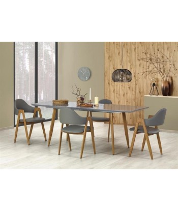 Table extensible en MDF et métal Ruten Gris / Chêne, L160-200xl90xH76 cm Amélioration de cerveau avec