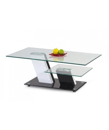 Table basse en verre et MDF Savana Blanc / Noir, L110xl60xH45 cm l'achat 