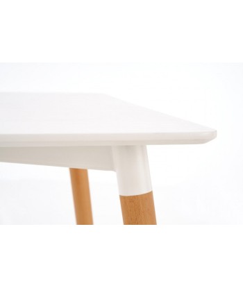 Table MDF et bois Socrates Blanc / Hêtre, L120xl80xH74 cm la chaussure