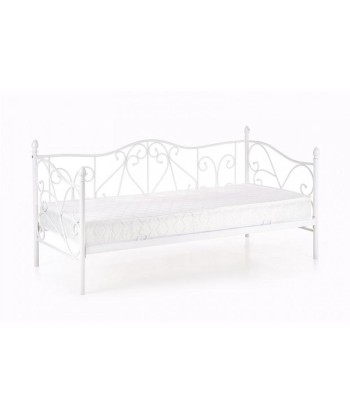 Lit / canapé en métal blanc Sumatra, 200 x 90 cm Profitez des Offres !