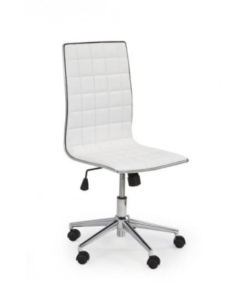 Chaise de bureau ergonomique, revêtue de cuir écologique Tyrol Blanc, l44xA46xH97-107 cm le concept de la Pate a emporter 