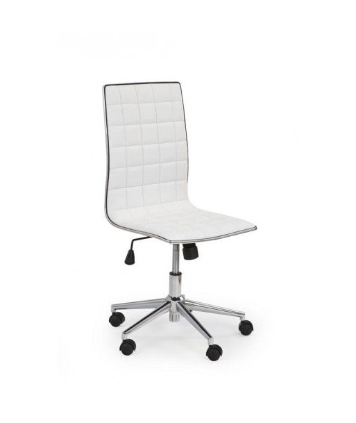 Chaise de bureau ergonomique, revêtue de cuir écologique Tyrol Blanc, l44xA46xH97-107 cm le concept de la Pate a emporter 