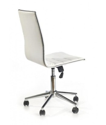 Chaise de bureau ergonomique, revêtue de cuir écologique Tyrol Blanc, l44xA46xH97-107 cm le concept de la Pate a emporter 