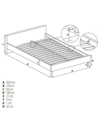 Lit / canapé en métal blanc Sumatra, 200 x 90 cm Profitez des Offres !