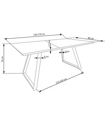 Table extensible en MDF et métal Chêne Trevor Sonoma, L130-170xl80xH76 cm shop