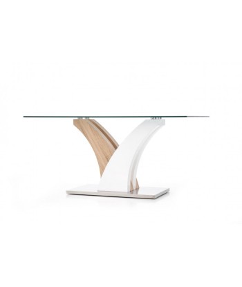 Table Vilmer Blanc / Chêne Sonoma verre et MDF, L160xl90xH76 cm Comparez et commandez 