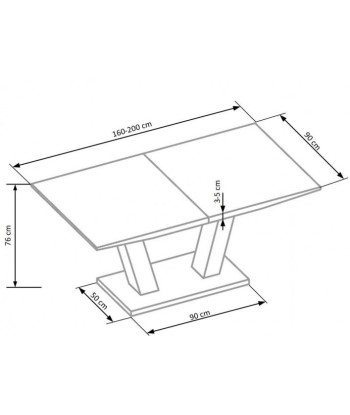 Table extensible en MDF et métal Vision Blanc, L160-200xl90xH76 cm Comment ça marche