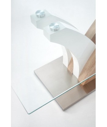 Table Vilmer Blanc / Chêne Sonoma verre et MDF, L160xl90xH76 cm Comparez et commandez 