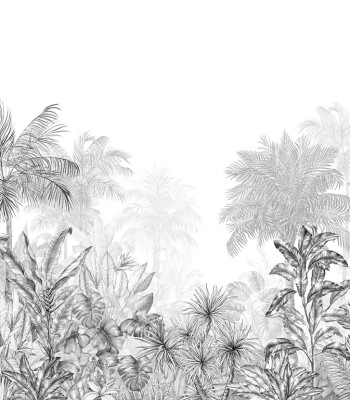 Papier peint graphique – Jungle Tropicale Monochrome noir Vous souhaitez 