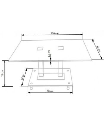 Walter 2 Noir / Table en verre et métal chromé, L130xl80xH74 cm pas cher 