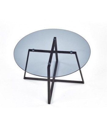 Table basse en verre et métal Zelda Noir, Ø80xH45 cm sur le site 