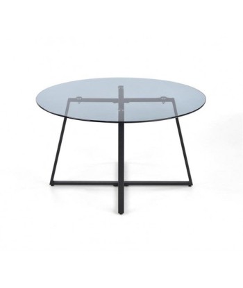 Table basse en verre et métal Zelda Noir, Ø80xH45 cm sur le site 