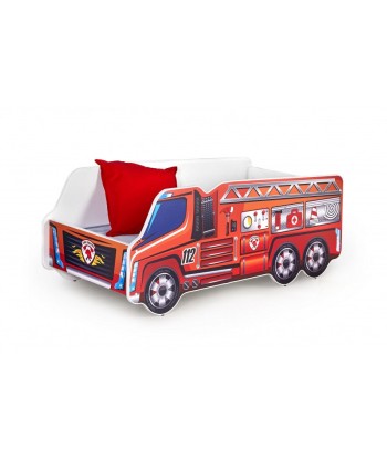 Lit bébé Camion de Pompier Rouge, 140 x 70 c en stock