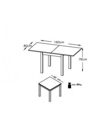 Table extensible en aggloméré et MDF Gracjan Alin / Blanc, L80-160xl80xH76 cm acheter en ligne