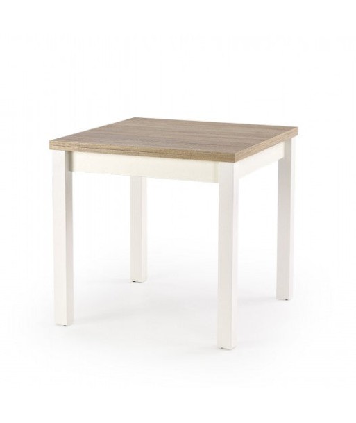 Table extensible en aggloméré et MDF Gracjan Sonoma Chêne / Blanc, L80-160xl80xH76 cm en ligne des produits 