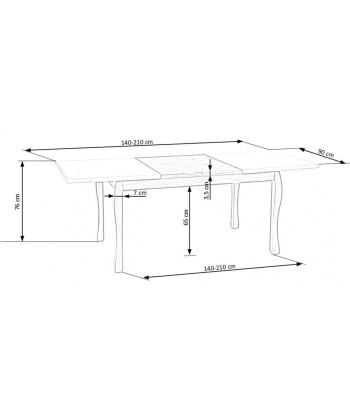 Ensemble table extensible en MDF et bois de hêtre Donovan Blanc / Chêne + 4 chaises rembourrées Toledo 2 Beige, L140-210xl90xH76 cm prix