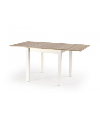 Table extensible en aggloméré et MDF Gracjan Sonoma Chêne / Blanc, L80-160xl80xH76 cm en ligne des produits 