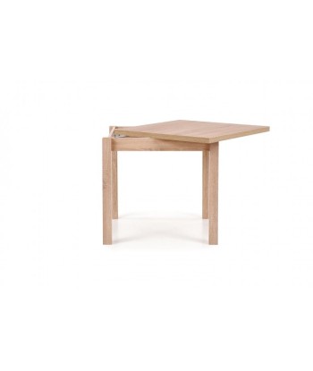 Table extensible en aggloméré et MDF Chêne Gracjan Sonoma, L80-160xl80xH76 cm Fin de série