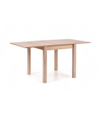 Table extensible en aggloméré et MDF Chêne Gracjan Sonoma, L80-160xl80xH76 cm Fin de série