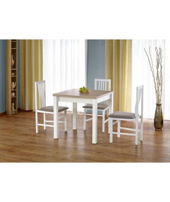 Table extensible en aggloméré et MDF Gracjan Sonoma Chêne / Blanc, L80-160xl80xH76 cm en ligne des produits 