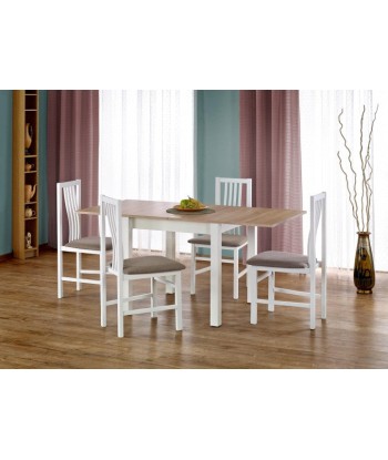 Table extensible en aggloméré et MDF Gracjan Sonoma Chêne / Blanc, L80-160xl80xH76 cm en ligne des produits 