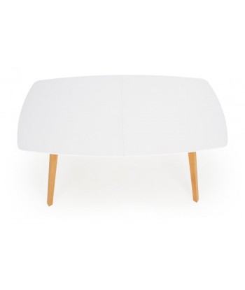 Table extensible en MDF et bois de hêtre Kajetan Blanc / Chêne Miel, L135-185xl82xH76 cm vous aussi creer 