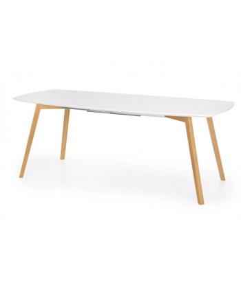 Table extensible en MDF et bois de hêtre Kajetan Blanc / Chêne Miel, L135-185xl82xH76 cm vous aussi creer 