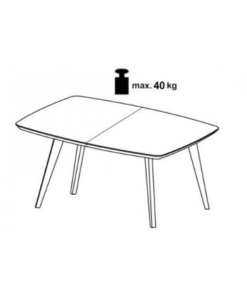 Table extensible en MDF et bois de hêtre Kajetan Blanc / Chêne Miel, L150-200xl85xH76 cm À commander