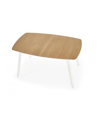 Table extensible en MDF et bois de hêtre Kajetan 2 Chêne Miel / Blanc, L135-185xl82xH76 cm la chaussure