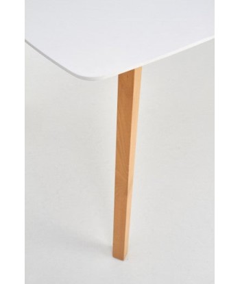 Table extensible en MDF et bois de hêtre Kajetan Blanc / Chêne Miel, L150-200xl85xH76 cm À commander